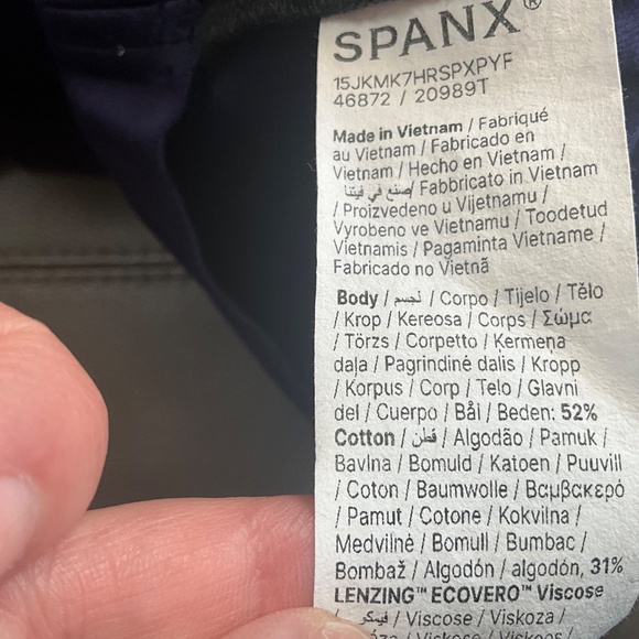 SPANX Stretch Twill Cropped Wide Leg Pants 20989T Minimalist Comfy Blue 1X Tall - Picture 7 of 9